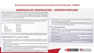 Servicio Nacional de Capacitación para la Industria de la Construcción - SENCICO
MATERIALES DE CONSTRUCCIÓN – CEMENTO PORT...