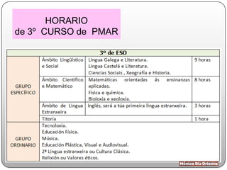 HORARIO
de 3º CURSO de PMAR
 