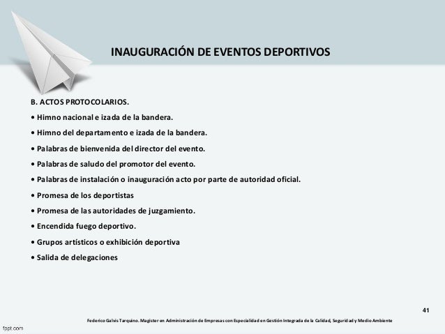 Sesión protocolo, deportivo
