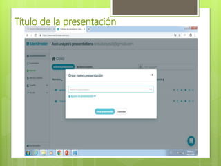 Título de la presentación
 