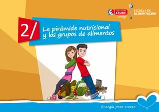 - 1 -
La pirámide nutricional
y los grupos de alimentos
ESCUELA DE
ALIMENTACIÓN
2/
Energía para crecer
 