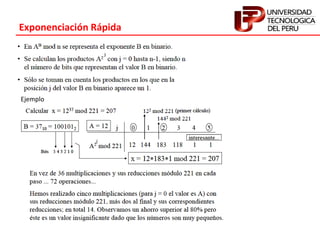 Exponenciación Rápida
Ejemplo
 