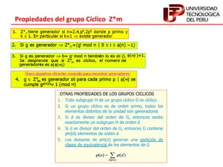 Propiedades del grupo Cíclico Z*m
 