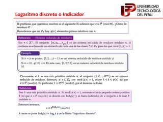 Logaritmo discreto o Indicador
 