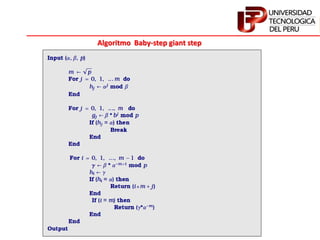 Algoritmo Baby-step giant step
 