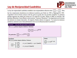 Ley de Reciprocidad Cuadrática
 