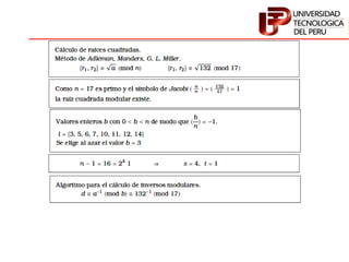 Fundamentos matematicos para la criptografia asimetrica