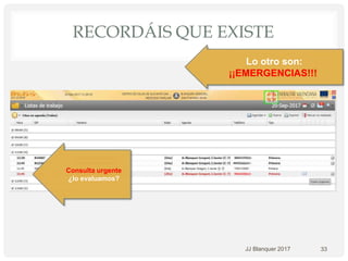 RECORDÁIS QUE EXISTE
JJ Blanquer 2017 33
Consulta urgente
¿lo evaluamos?
Lo otro son:
¡¡EMERGENCIAS!!!
 