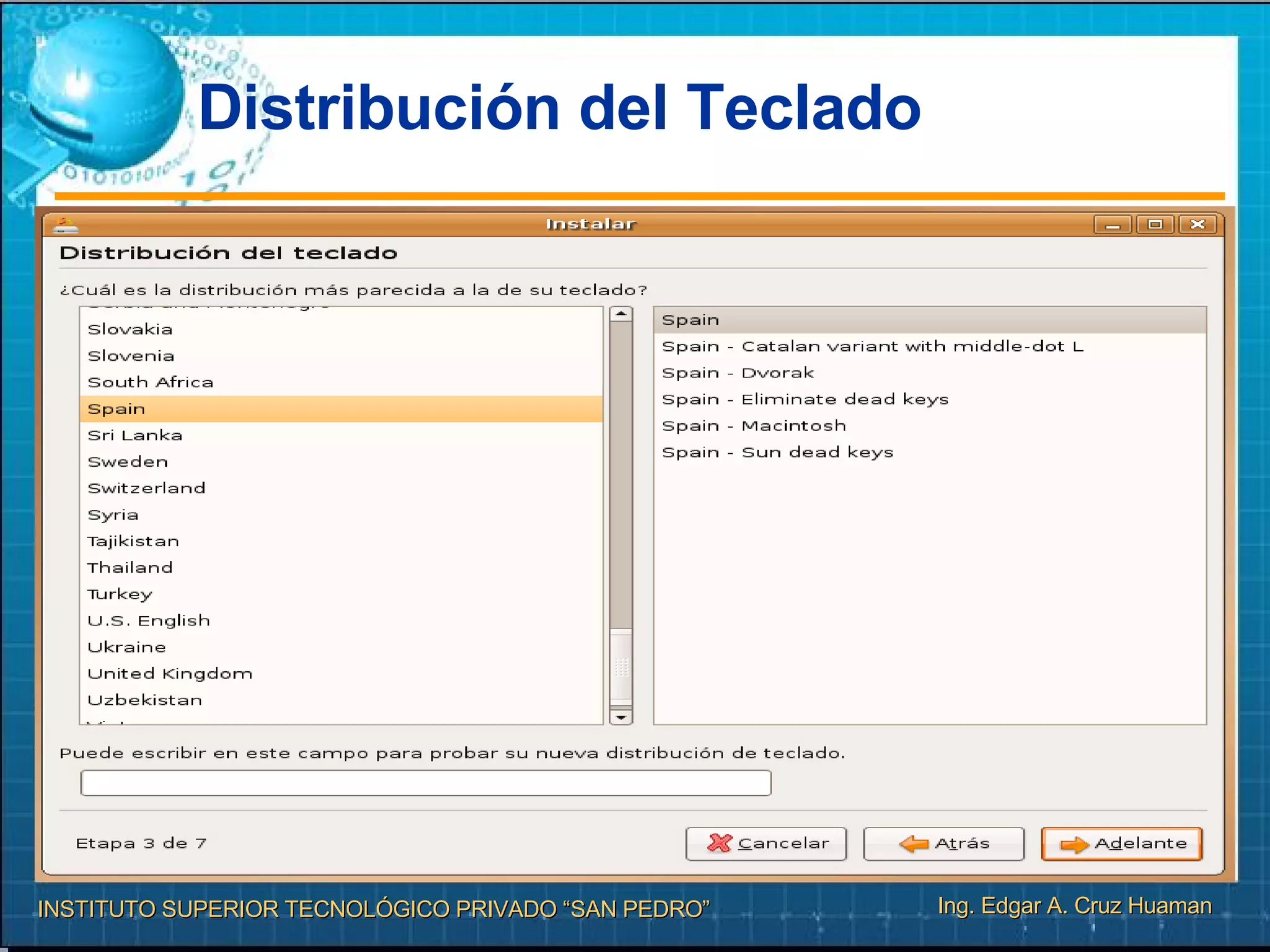 Distribución del Teclado 