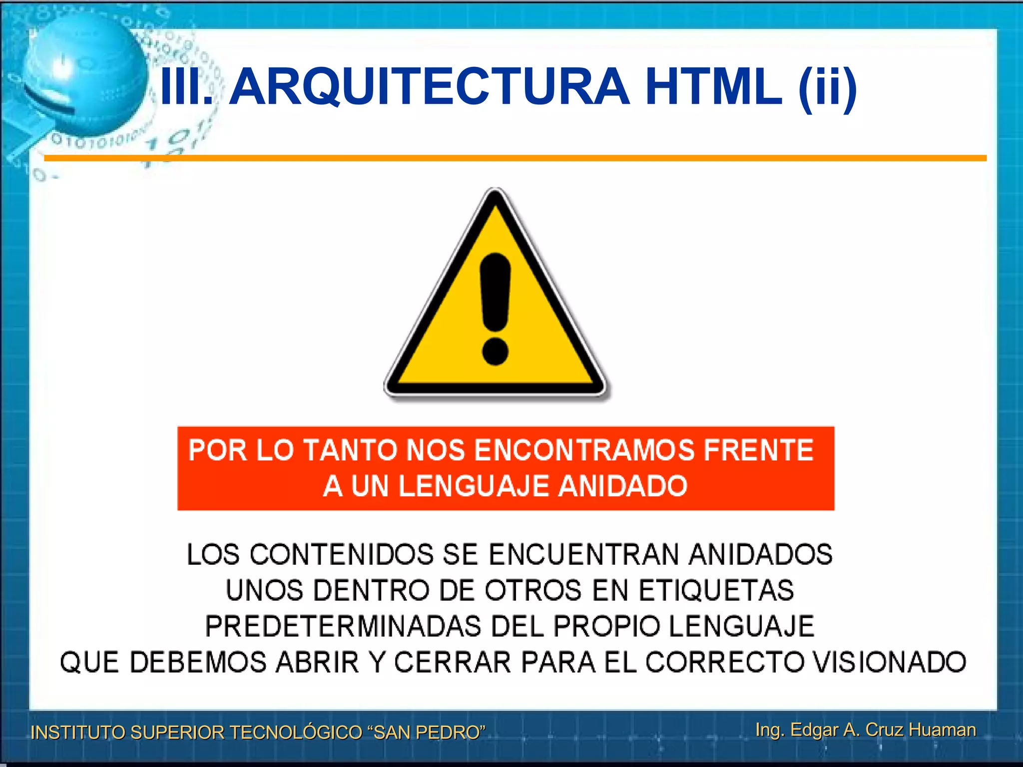 III. ARQUITECTURA HTML (ii)
