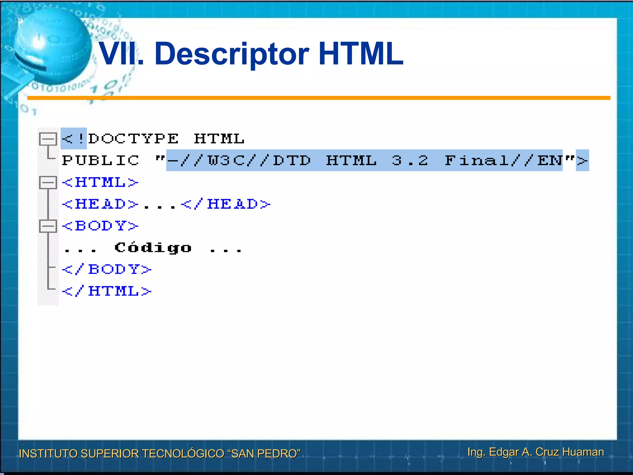 VII. Descriptor HTML 