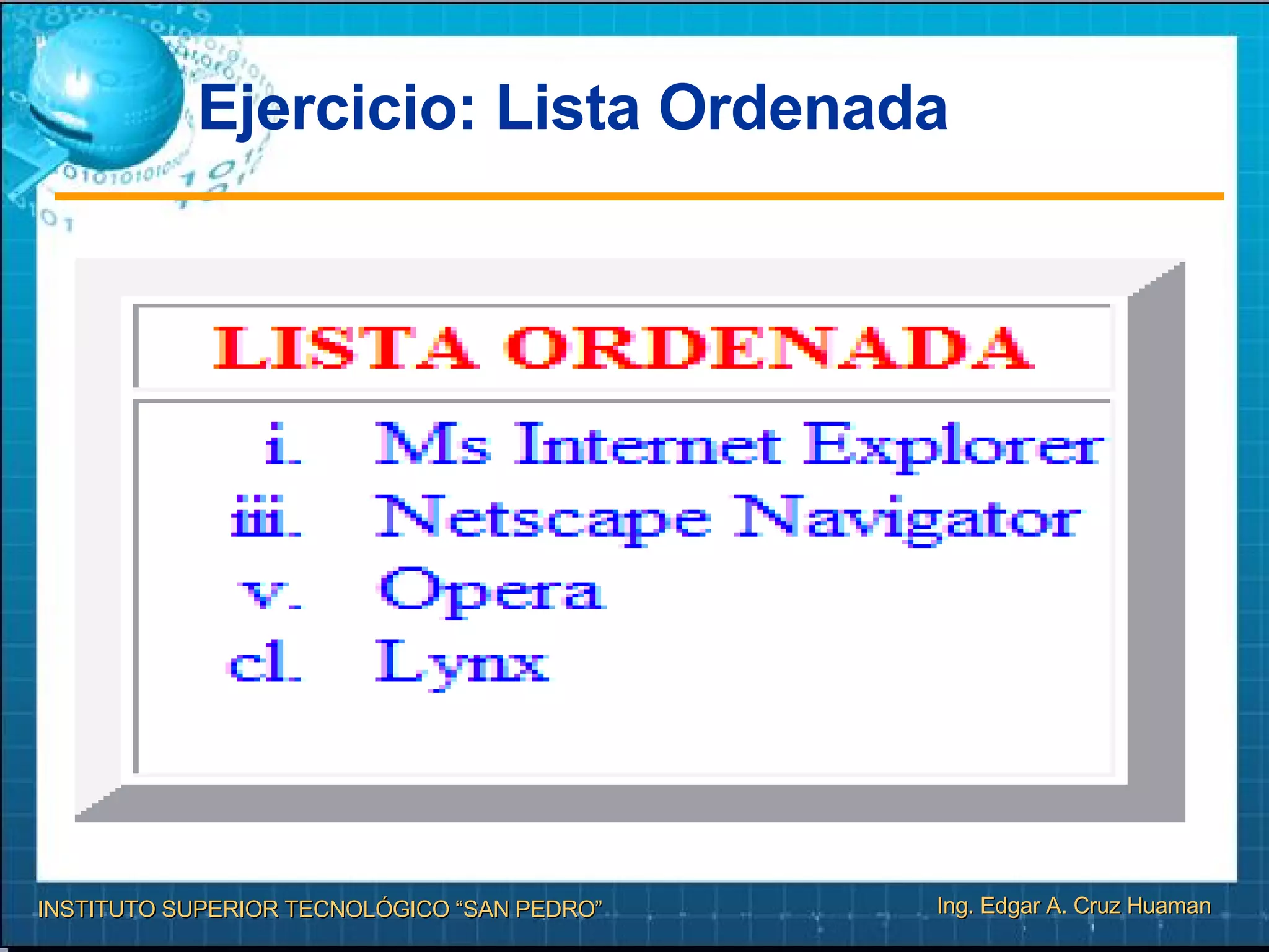 Ejercicio: Lista Ordenada 