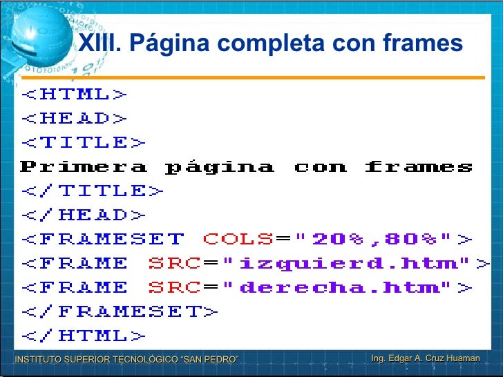 Sesion Nº8 Html Avanzado Frames En El Www