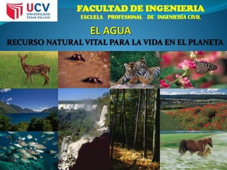 FACULTAD DE INGENIERIA
ESCUELA PROFESIONAL DE INGENIERÍA CIVIL
RECURSO NATURAL VITAL PARA LA VIDA EN EL PLANETA
 