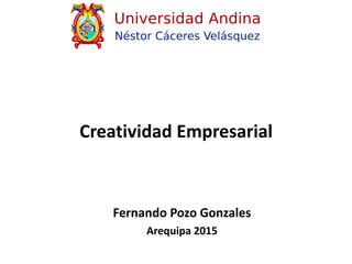 Creatividad Empresarial
Fernando Pozo Gonzales
Arequipa 2015
 
