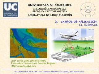 3.- CAMPOS DE APLICACIÓN. 3.1.- EJEMPLOS Color-coded DSM Schelde estuary © Aerodata International Surveys, Belgium http://www.toposys.com 