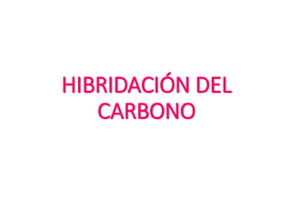 HIBRIDACIÓN DEL
CARBONO
 