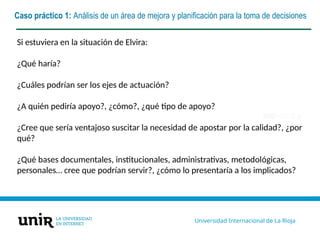 sesión la gestion de la calidad y la autoevaluacion de los centros | PPTX