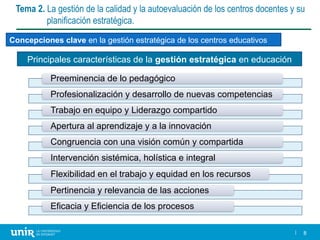 sesión la gestion de la calidad y la autoevaluacion de los centros | PPTX