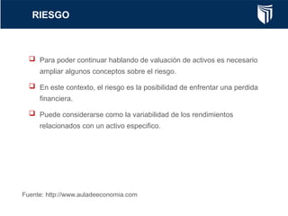 Relacion Riesgo Rendimiento SESION 4 ADMINISTRACIÓN FINANCIERA RIESGO Y RENDIMIENTO | PPTX
