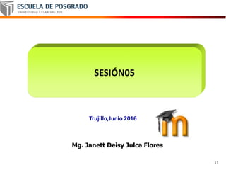 SESIÓN05
Trujillo,Junio 2016
Mg. Janett Deisy Julca Flores
11
 
