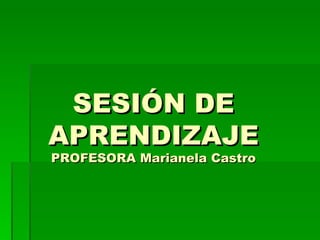 SESIÓN DE APRENDIZAJE PROFESORA Marianela Castro 