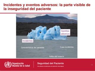 Incidentes y eventos adversos: la parte visible de
la inseguridad del paciente




                                                     14
 