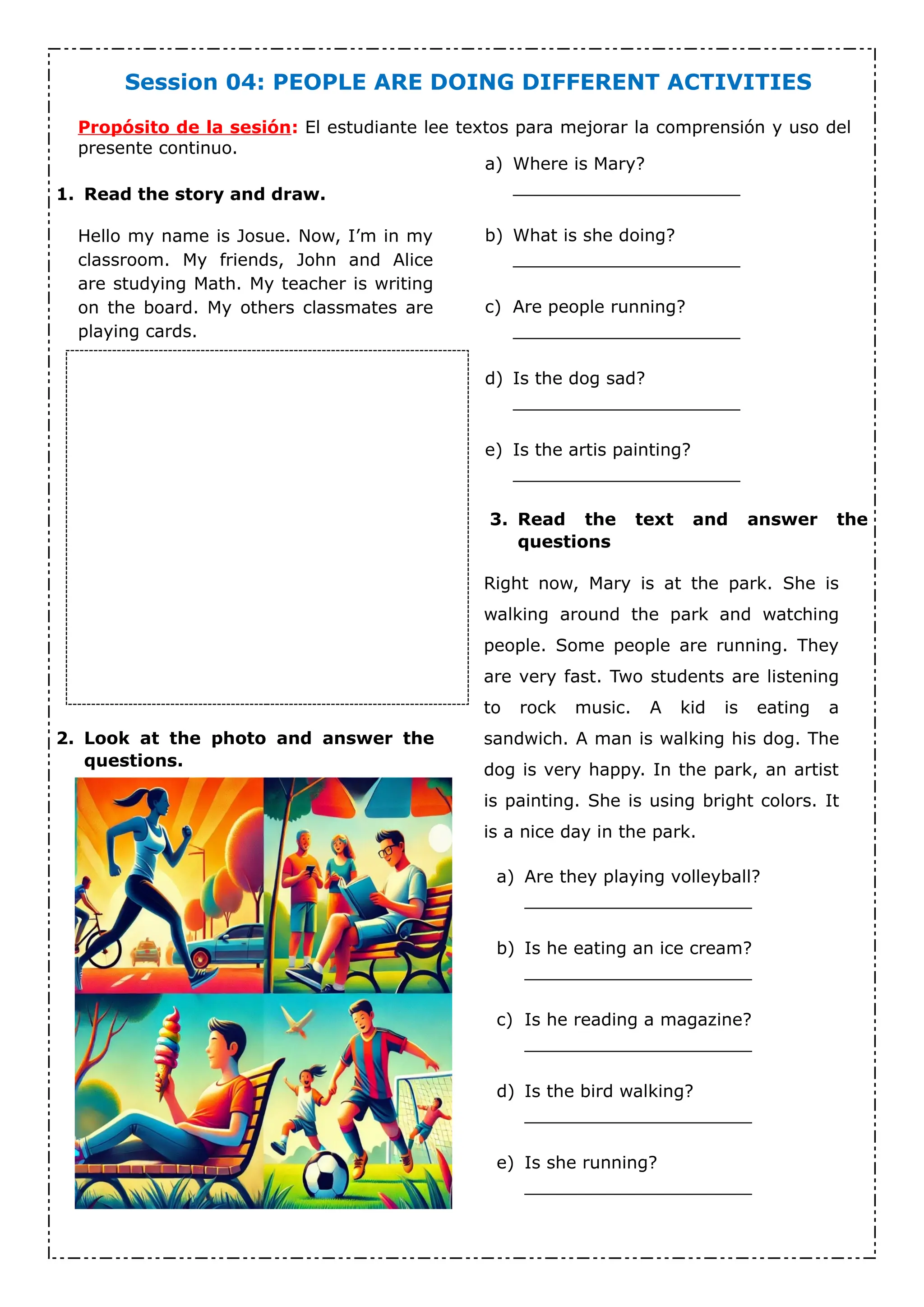 Present continuous affirmative & negative | PDF