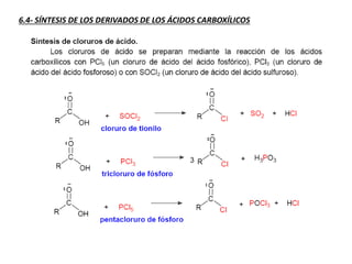 6.4- SÍNTESIS DE LOS DERIVADOS DE LOS ÁCIDOS CARBOXÍLICOS
 