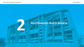 Operaciones de Separación-Fisicoquímicas Vanessa Figueroa J.
2 Rectificación Batch binaria
 