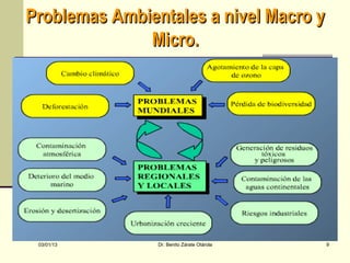 Problemas Ambientales a nivel Macro y
              Micro.




 03/01/13       Dr. Benito Zárate Otárola   9
 