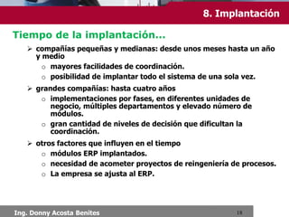 RAZONES…
• Integración de la información
financiera.
• Integración de la información de
los pedidos de los clientes.
• Estandarizar y agilizar los
servicios de manufacturas.
• Minimizar el inventario.
• Estandarizar la información de
RH.
Chimbote, Setiembre 2013
8. Beneficios e Impactos
 