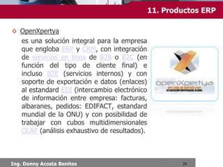 Chimbote, Setiembre 2013
11.Aplicaciones de un ERP
 
