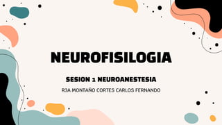 NEUROFISILOGIA
R3A MONTAÑO CORTES CARLOS FERNANDO
SESION 1 NEUROANESTESIA
 