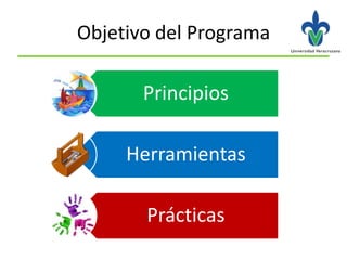 Objetivo del Programa

       Principios

     Herramientas

       Prácticas
 