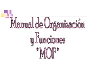 Manual de Organización y Funciones * MOF * 