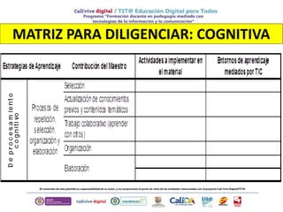 MATRIZ PARA DILIGENCIAR: COGNITIVA
 
