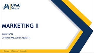 MARKETING II
Docente: Mg. Junior Aguilar P.
Sesión N°02
 