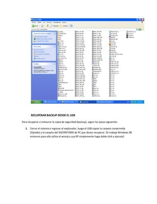 Sesion 2 - 3 CONOCIENDO EL SISTEMA, BACKUP