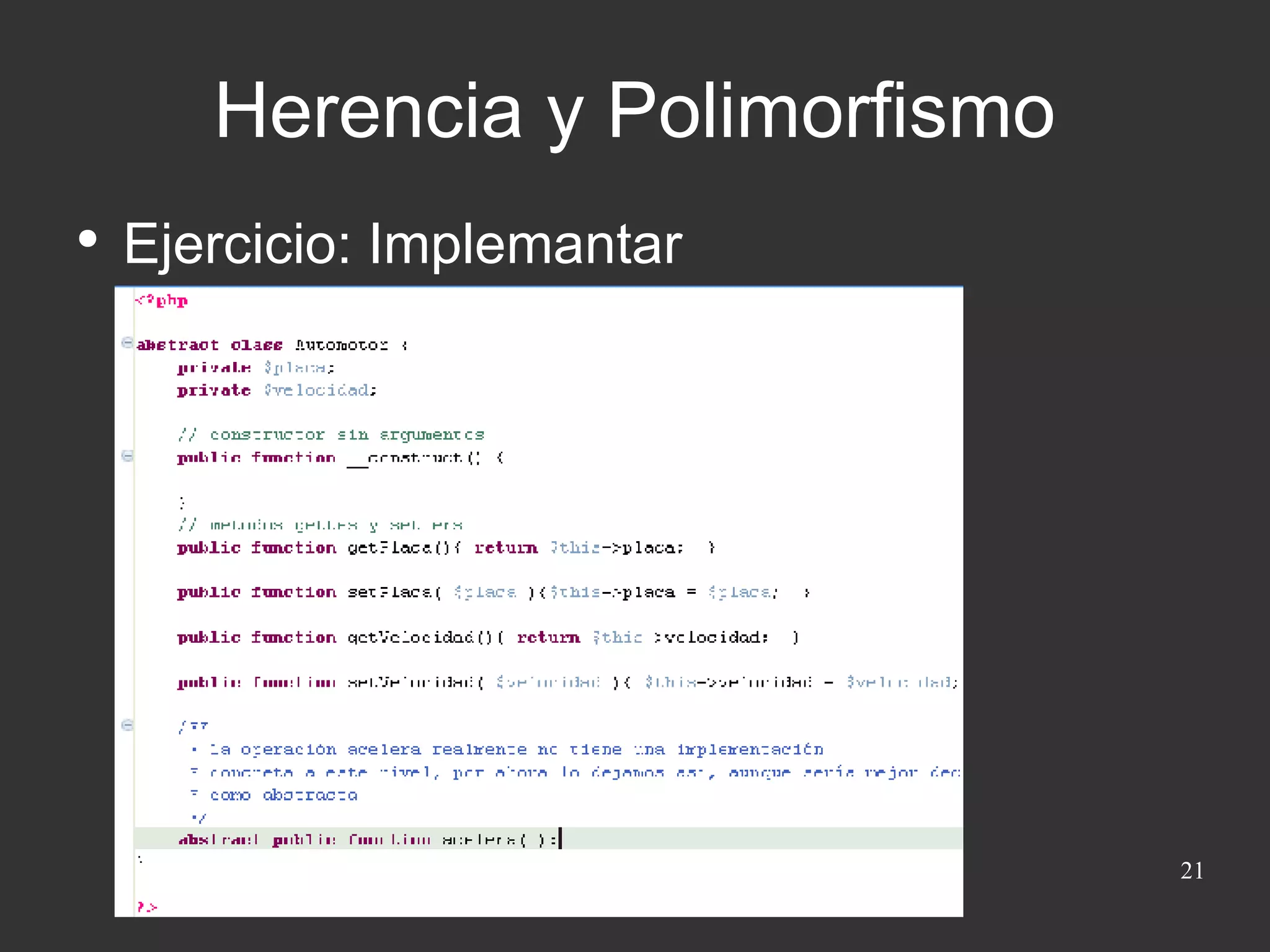 Ejercicio: Implemantar Herencia y Polimorfismo 