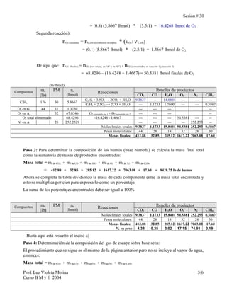 balance de materiales con reacciones químicas | DOC