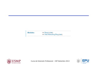 Curso de Extensión Profesional – CEP Setiembre 2013
 