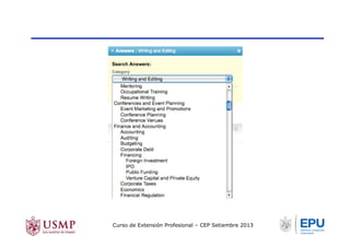 Curso de Extensión Profesional – CEP Setiembre 2013
 