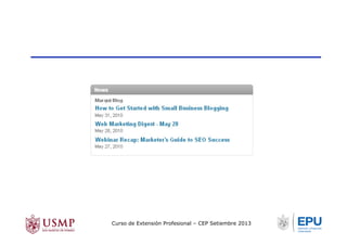 Curso de Extensión Profesional – CEP Setiembre 2013
 