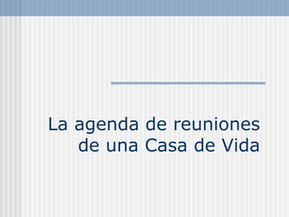 18El Anfitrión IObjetivo:Su función es producir un ambiente físico para que Dios se pueda manifestar, ser agradable y hospitalario con los hermanosResponsabilidades:Ser amigable, hospitalario con todos los que lleguen. Dividir las tareas delRefrigerio a los Miembros: Agua, café, galletas.Invitar a sus vecinos y conocidos regularmente. Es Miembro de CVL.Ofrecer su casa en el día y horario convenido, por un año. Tener su casa limpia y lista.Si sale de vacaciones dejar encargado para el día de la reunión.  El Anfitrión de la casa debe ser cristiano: No participar activamente en otras creencias, religiones etc. 