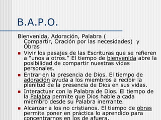 19El Anfitrión IIAceptar Ajustes Necesarios a las ReunionesNo Vender cosas a los Asistentes o hacer rifas, etc. Cuidar el Vestuario: Decoro, sencillez, limpieza. Preparar ambiente horas antes con oración, organizar los asientosMantener el Líder o Co-lider avisados de los abusos o prejuicios causados en la casa.Participar de proyectos de oración de reuniones previamente marcadas y mantener una vida de oración, lectura de la palabra y ayuno.El anfitrión ideales gentil recibe las personas bien, se relaciona bien con la gente, educado para dar orientaciones cuanto al uso de la casa y tratar incidentes, participa activamente del grupo. Su lema es mi grupo es mi familia.