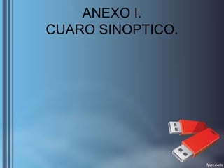 ANEXO I.
CUARO SINOPTICO.
 