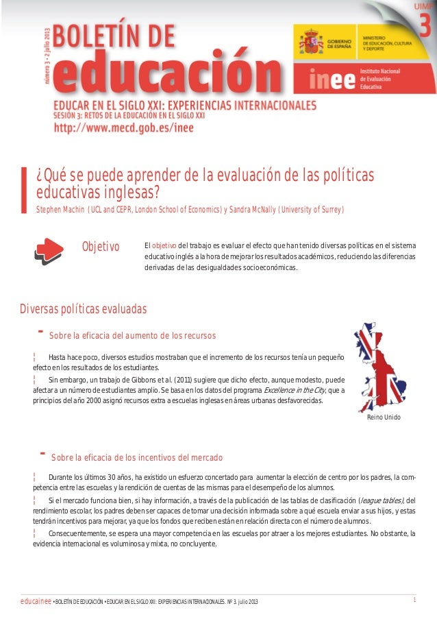 ¿Qué se puede aprender de la evaluación de las políticas
educativas inglesas?
Stephen Machin (UCL and CEPR, London School ...