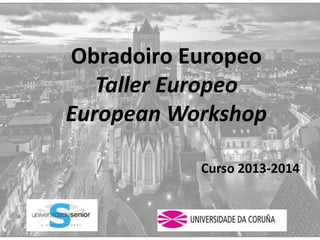 Obradoiro Europeo
Taller Europeo
European Workshop
Curso 2013-2014

 