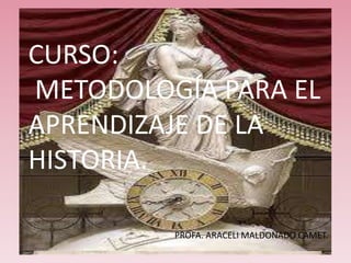 CURSO:  METODOLOGÍA PARA EL APRENDIZAJE DE LA HISTORIA. PROFA. ARACELI MALDONADO CAMET. 